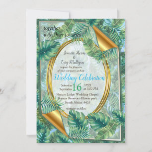 Invitation Feuilles Plantes verts tropicaux