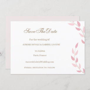 Invitation Feuilles Roses Vierges Automne Enregistrer Le Mari