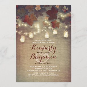 Invitation Feuilles rustiques et Mason Jars Automne