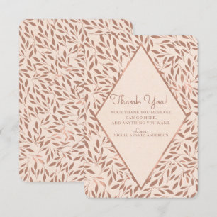 Invitation Feuilles Rustiques Roses Botanique Glamour Merci