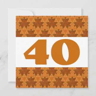 Invitation Feuilles stylisés en or du 40e anniversaire W917