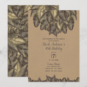 Invitation Feuilles Tropicales Botaniques Rustiques Anniversa