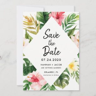 Invitation Feuilles tropicaux Luau Mariage Enregistrer Les Da