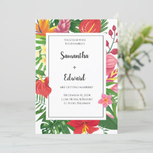 Invitation Feuilles tropicaux Luau Se marier Mariage