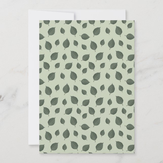 Invitation Feuilles verts, motif transparent (Devant)