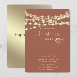 Invitation Feux à cordes modernes entreprise fête de Noël