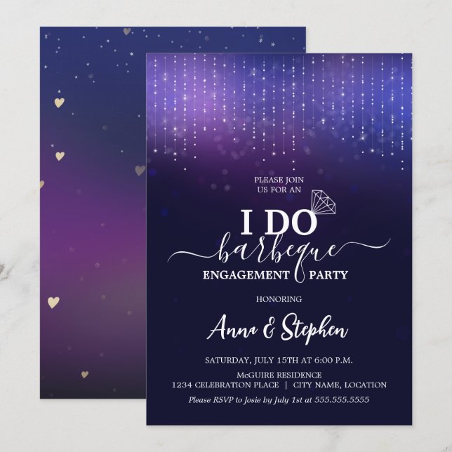 Invitation Feux d'allumage Je fais BBQ Engagement Party (Devant / Derrière)