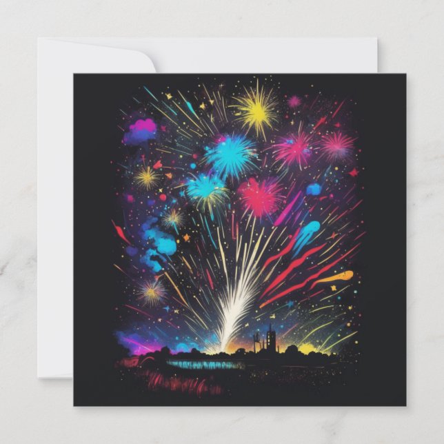Invitation Feux d'artifice | Fête de l'Indépendance du 14 jui (Devant)