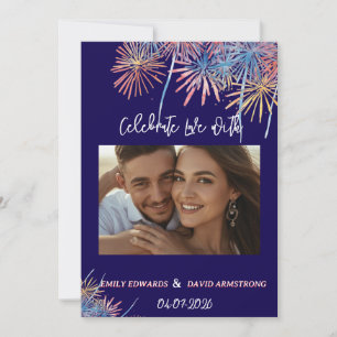 Invitation Feux d'artifice patriotiques élégants Mariage du