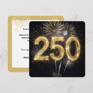 Invitation Feux d'artifice pour le 250e anniversaire de l'Amé