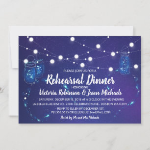 Invitation Feux de campagne rustiques mason jarres Rehearsal 