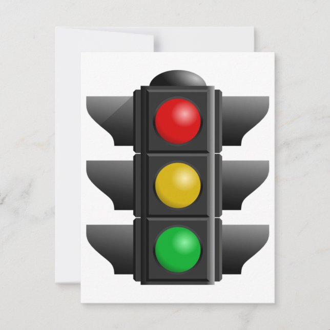 Invitation Feux de circulation Rouge Jaune Vert Signal (Devant)