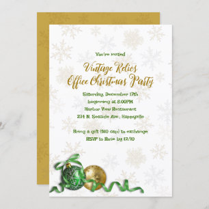 Invitation Feux de neige traditionnels Bureau fête de Noël