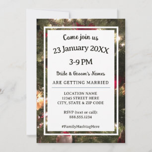 Invitation Feux de Noël Twinkle Lumières Famille Mariage Phot