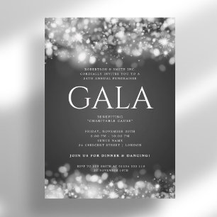 Invitation Feux d'étincelle en argent du gala officiel de l'e