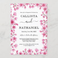 Fiançailles à bordure florale de cerisier japonais