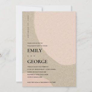INVITATION FIANÇAILLES ABSTRAIT BLUSH PEACH PINK M