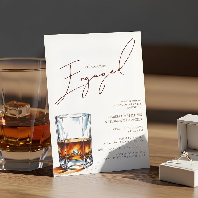 Invitation Fiançailles au Whisky tout simplement (Whiskey Engagement Party Invitation | Distillery Engagement Party)