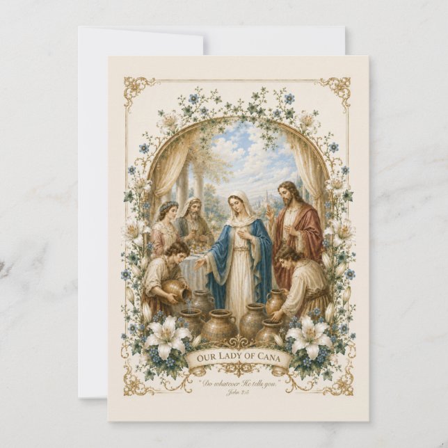Invitation Fiançailles catholiques de Marie et Joseph Mariage (Devant)