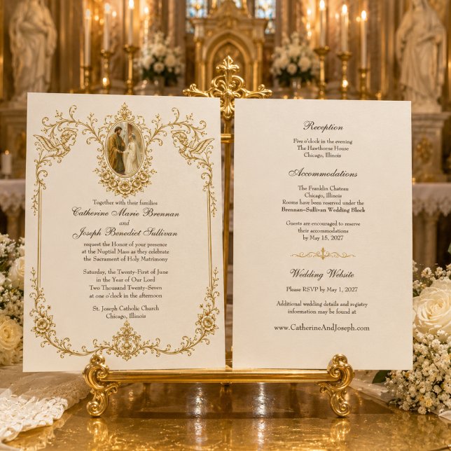 Invitation Fiançailles catholiques de Marie et Joseph Mariage (Créateur téléchargé)