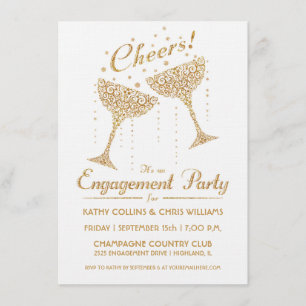 Invitation Fiançailles Champagne Cheer II