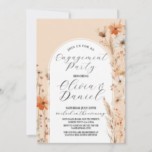 Invitation Fiançailles Couples Douche Boho Florals