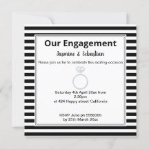 Fiançailles d'anneau diamant à bande noire et blan