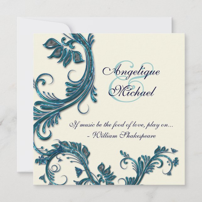 Invitation fiançailles d'anniversaire du mariage de la crème  (Devant)