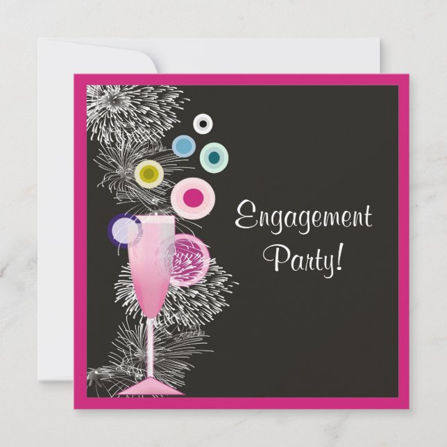 Invitation Fiançailles de Champagne contemporain (Devant)