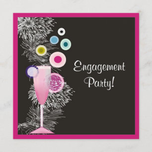 Invitation Fiançailles de Champagne contemporain