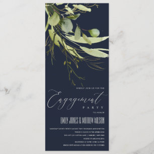 INVITATION FIANÇAILLES DE COULEUR D'EAU EN FEUILLE VERTE MARI