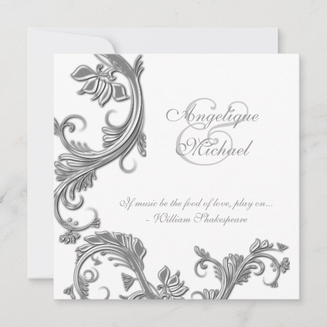 Invitation fiançailles de l'anniversaire des mariages d'argen (Devant)