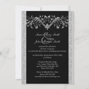 Invitation Fiançailles de l'anniversaire du mariage noir en a