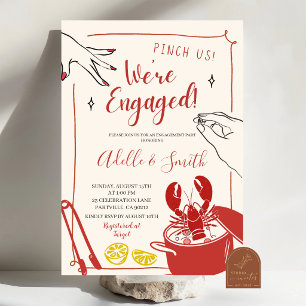 Invitation Fiançailles de l'ébullition de l'écrevisse au dess