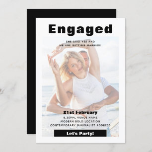 Invitation Fiançailles de Mariage de photos de superposition