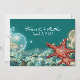 Invitation Fiançailles de mariage de plage Starfish