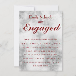 Invitation Fiançailles de mariage élégant en marbre