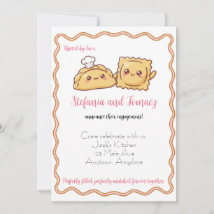 Invitation Fiançailles de nourriture Empanada Ravioli Italien
