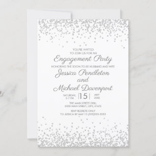 Invitation Fiançailles de Parties scintillant moderne Elegant
