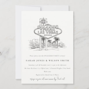 Invitation Fiançailles de paysage croquis Las Vegas Nevada