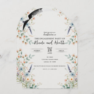 Invitation Fiançailles de printemps Fleur sauvage d'aquarelle