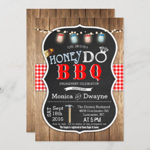 Invitation Fiançailles des couples Honey Do BBQ