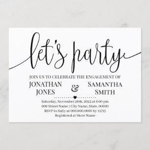 Invitation fiançailles douche minimaliste Mariage