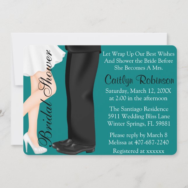 Invitation Fiançailles/Douche nuptiale Couple Cute (Devant)