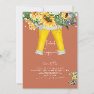 Invitation Fiançailles en terracotta de Sunflower Redneck Boo