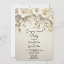 Fiançailles Feuille d'or blanc ivoire