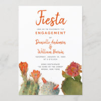 Fiançailles Fiesta Cactus Fleurs d'aquarelle Scrip