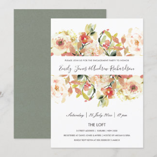 INVITATION FIANÇAILLES FLORAL DE PEACH PEACH ROSE
