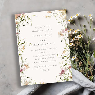 Invitation Fiançailles floral doux de prairie pâturée
