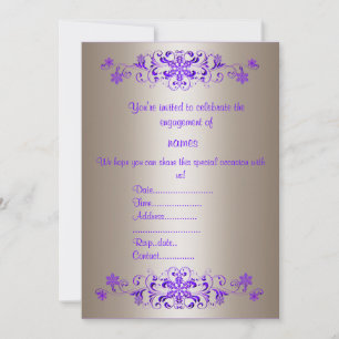 INVITATION FIANÇAILLES FLOURDE PURPLE